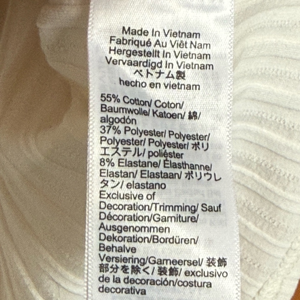 J. Crew Women's White Pointelle Ribbed Top - Picture 5 of 6